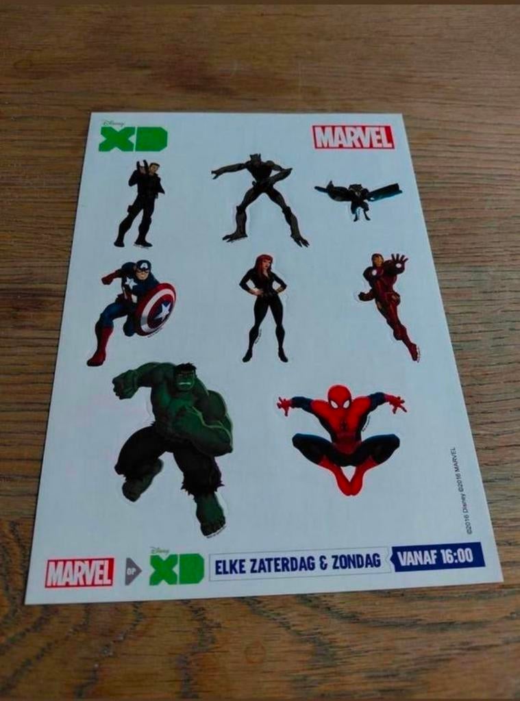 DisneyXD Stickervel Marvel The Avengers o.a. Spider-man, Ophalen of Verzenden, Nieuw, Meerdere stickers