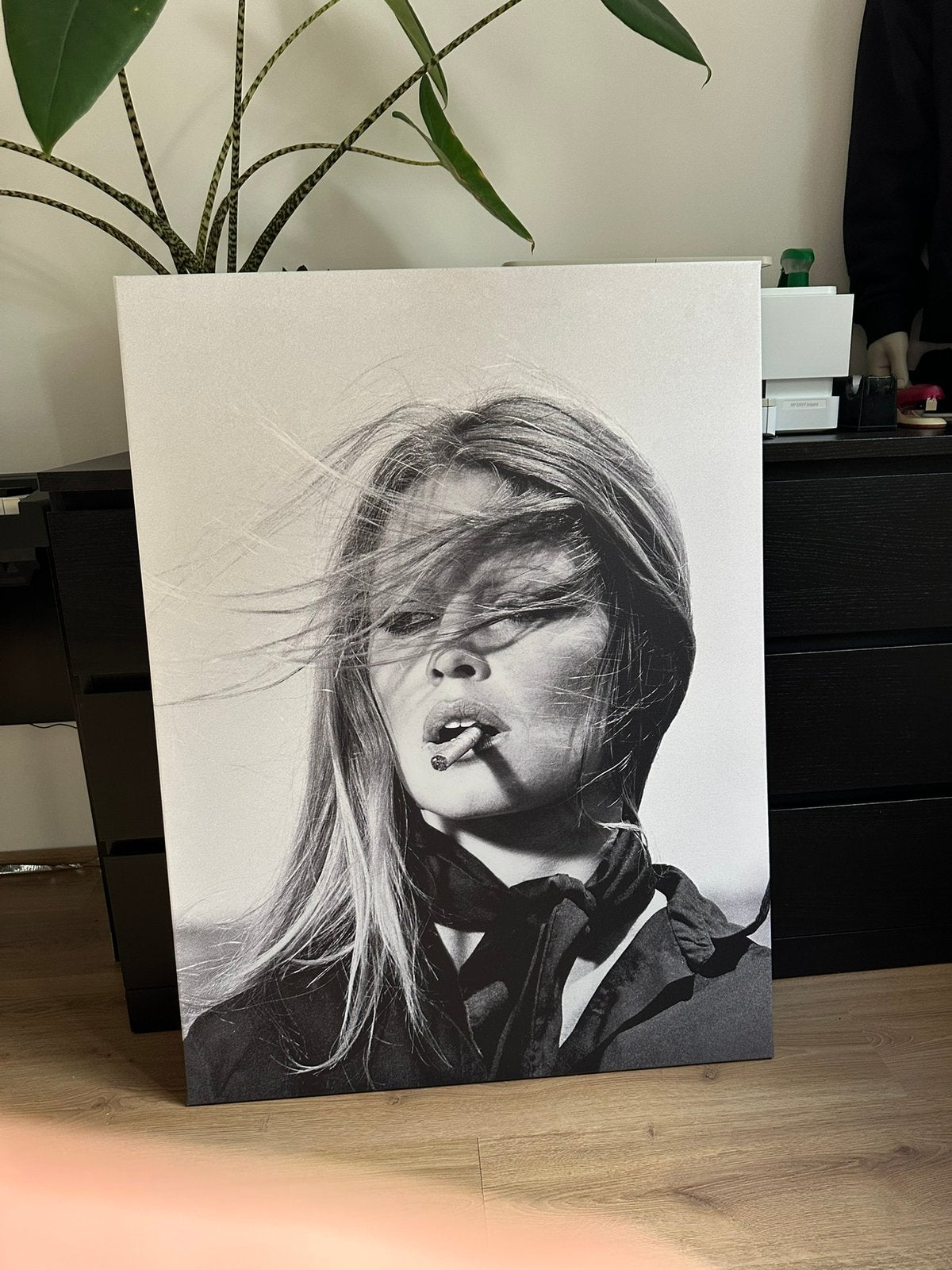 Canvas brigitte bardot 100x75cm, Ophalen of Verzenden, Textiel, Portret