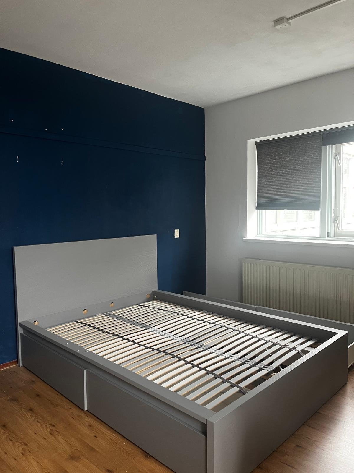 Ikea Malm Tweepersoonsbed met lades - Grijs, Ophalen, Tweepersoons, Zo goed als nieuw, 200 cm