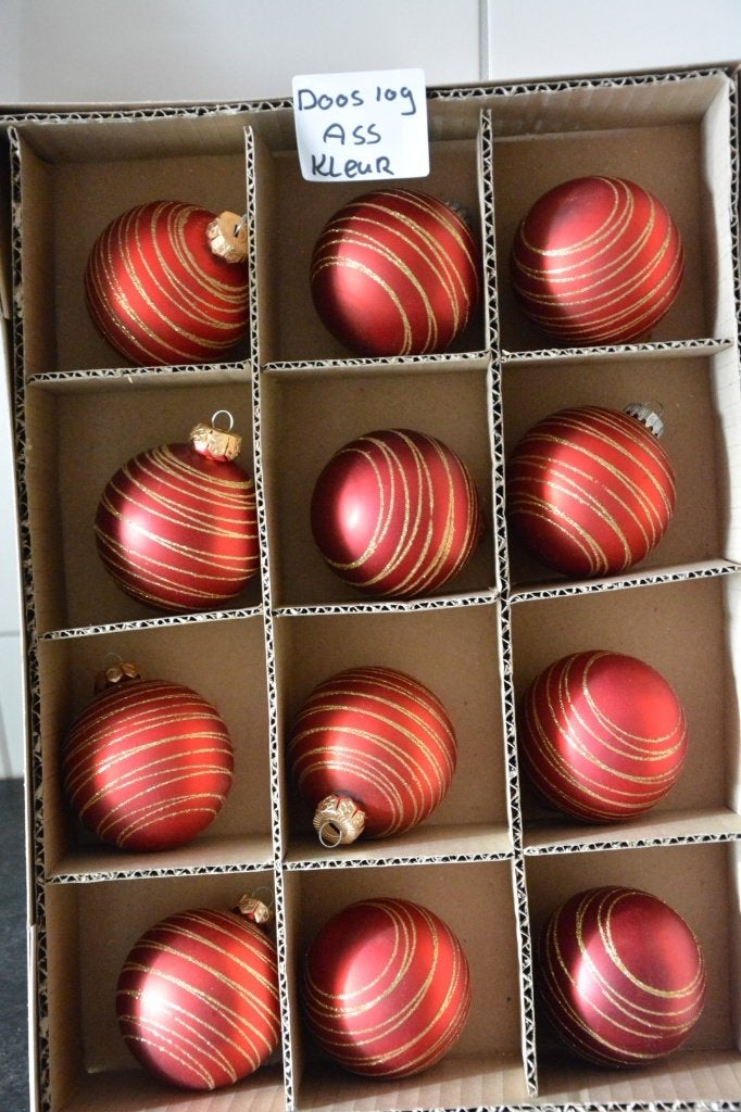 Kerstballen gekleurd Doos 109, Ophalen of Verzenden, Zo goed als nieuw