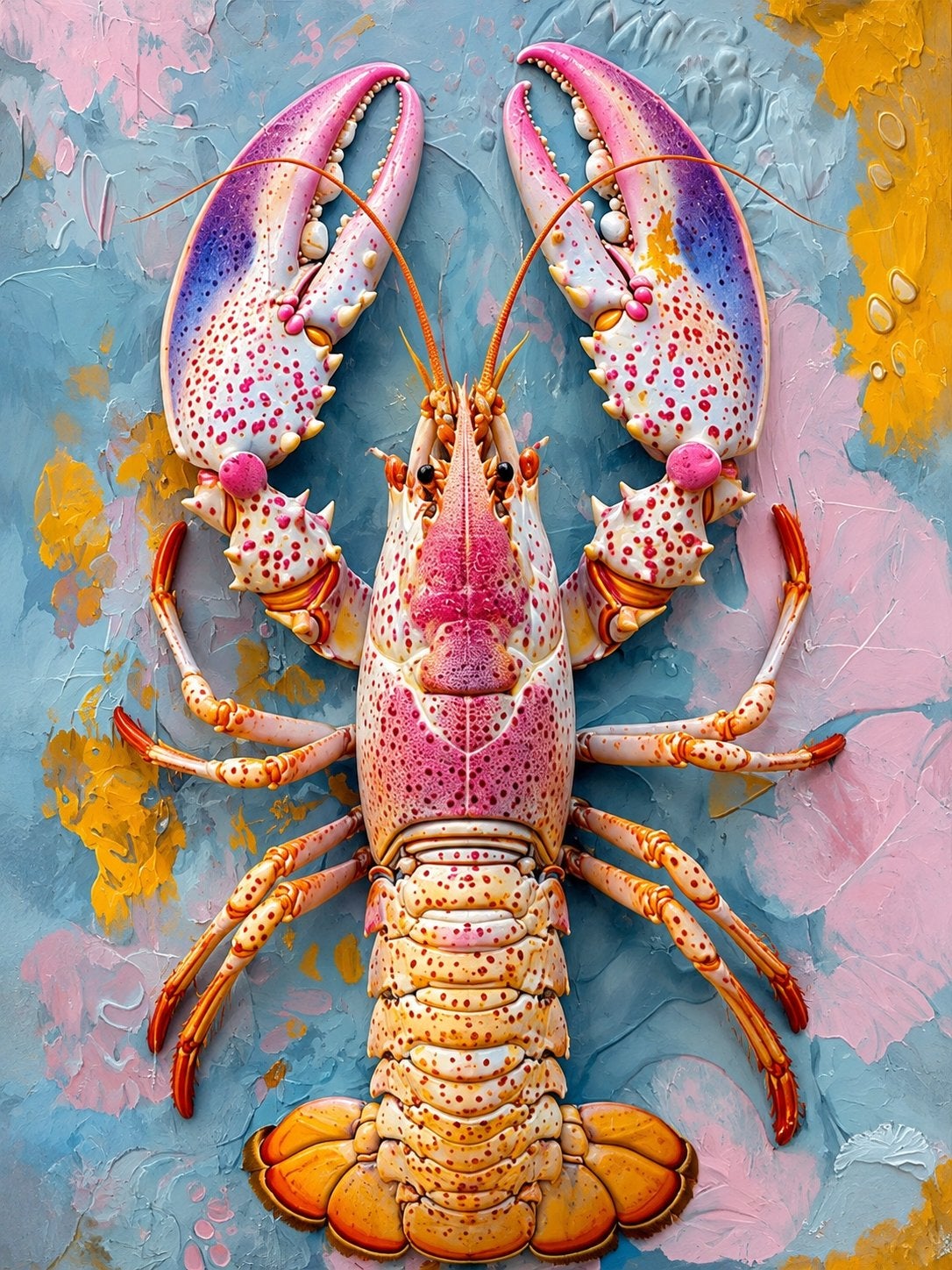 Modern kleurrijk kreeft schilderij – Luxe wanddecoratie