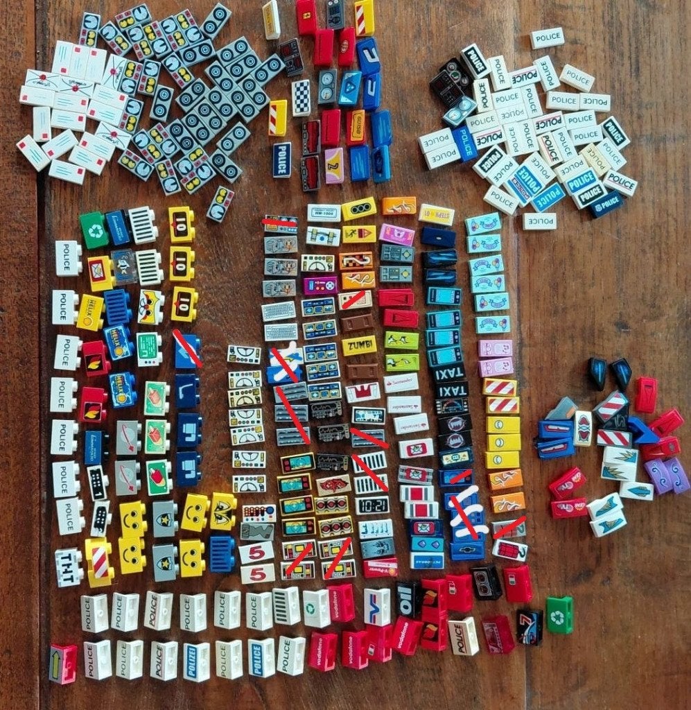 Lego steentjes 1x2 met afbeelding, Ophalen of Verzenden, Zo goed als nieuw, Losse stenen, Lego
