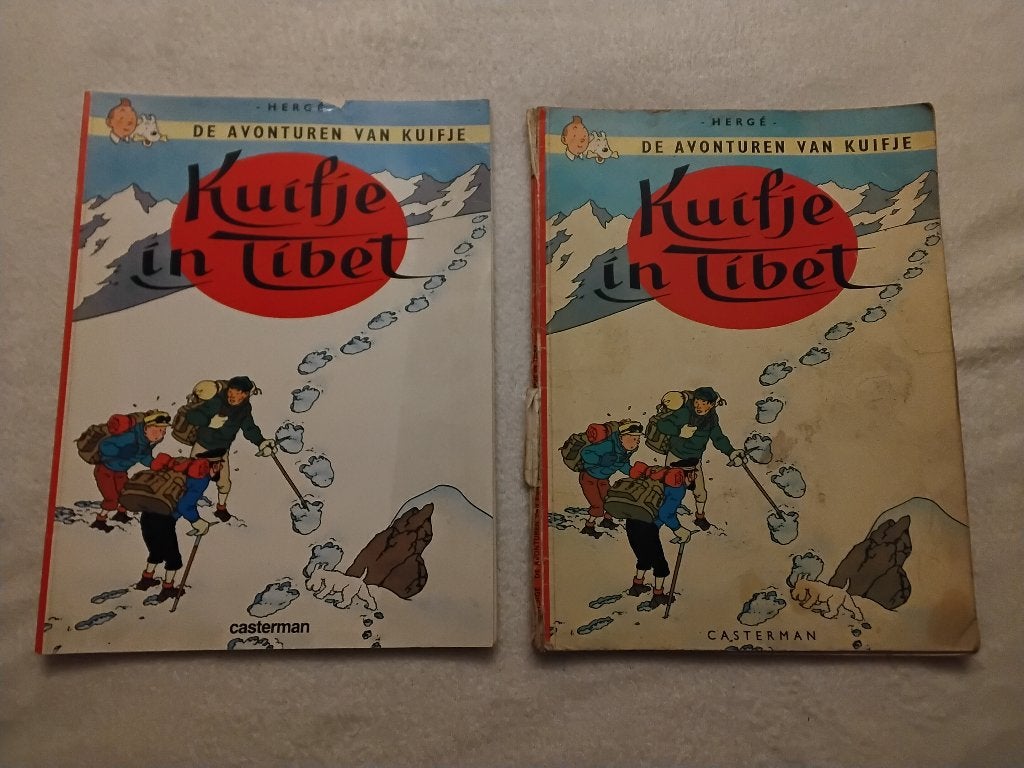 1960 kuifje tintin kuifje in tibet, Eén stripboek, Ophalen of Verzenden, Gelezen
