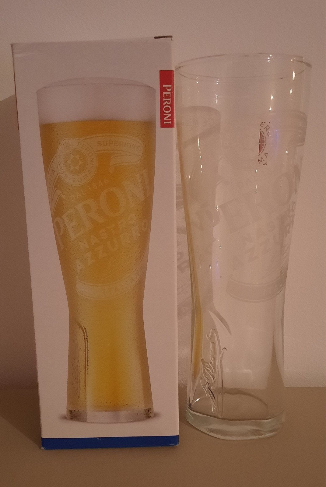 peroni bier glas bierglas nieuw in doosje, Ophalen, Nieuw, Bierglas
