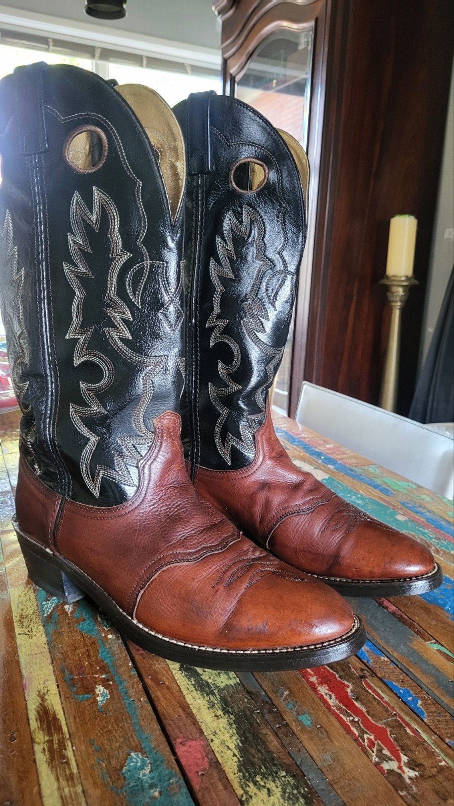 z.g.a.n. cowboy western laarzen leer binnen en buiten met mo, Ophalen, Bruin, Boots