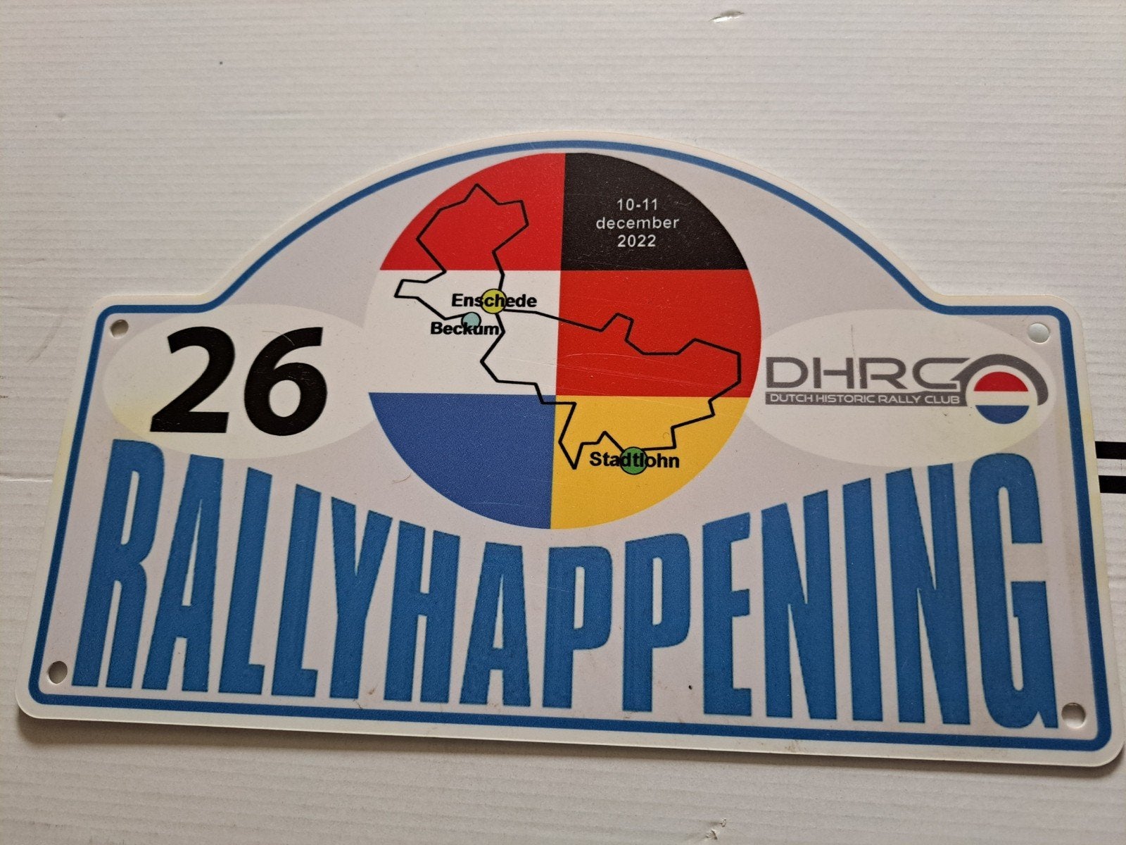 Rallyhappening race 2022 Deelnemersbord DHRC #26, Ophalen, Gebruikt