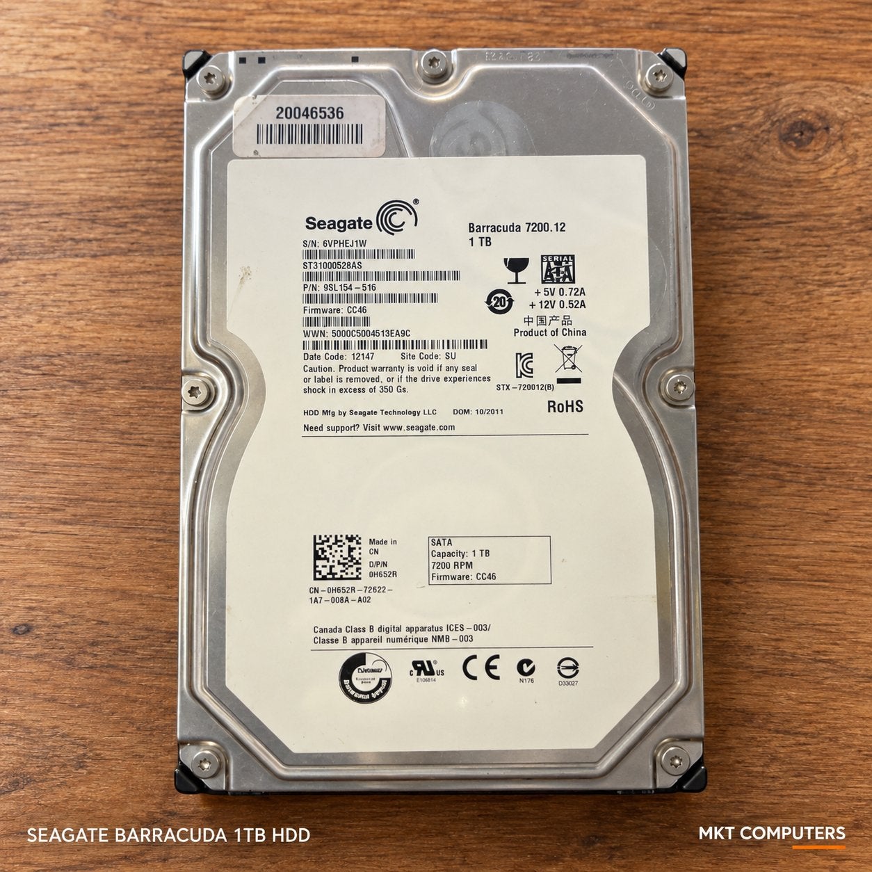 Seagate Barracuda 1TB HDD 7200 RPM SATA, Computers en Software, Intern, Ophalen of Verzenden, Zo goed als nieuw, Desktop