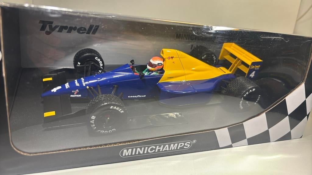 F1 tyrrell ford 018 j.herbert 1989 minichamps 1.18, Hobby en Vrije tijd, Modelauto's | 1:18, Ophalen of Verzenden, MiniChamps