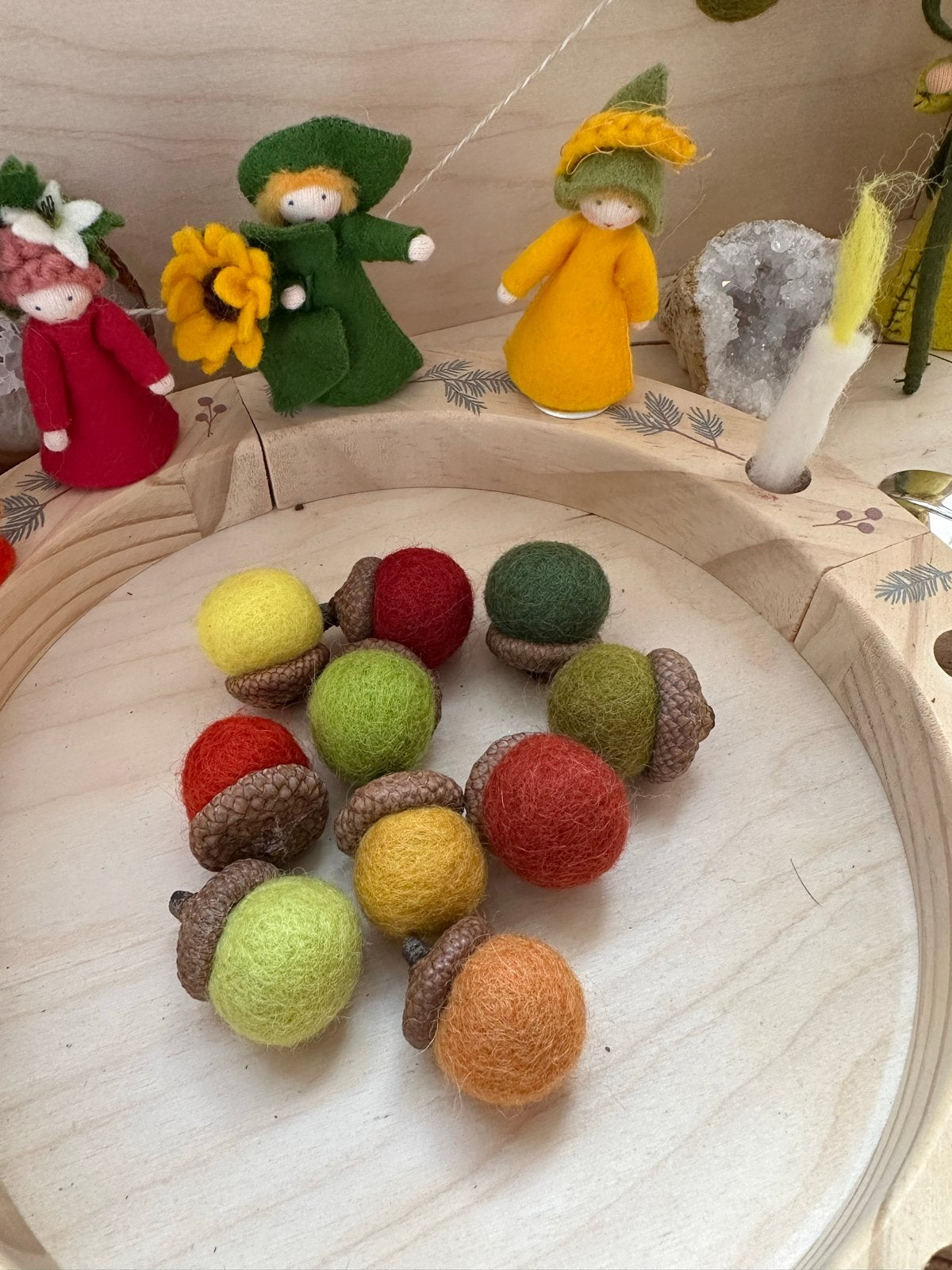 10 Wolvilten Eikels voor Antroposofische Herfsttafel, Ophalen of Verzenden, Nieuw, Jongen of Meisje
