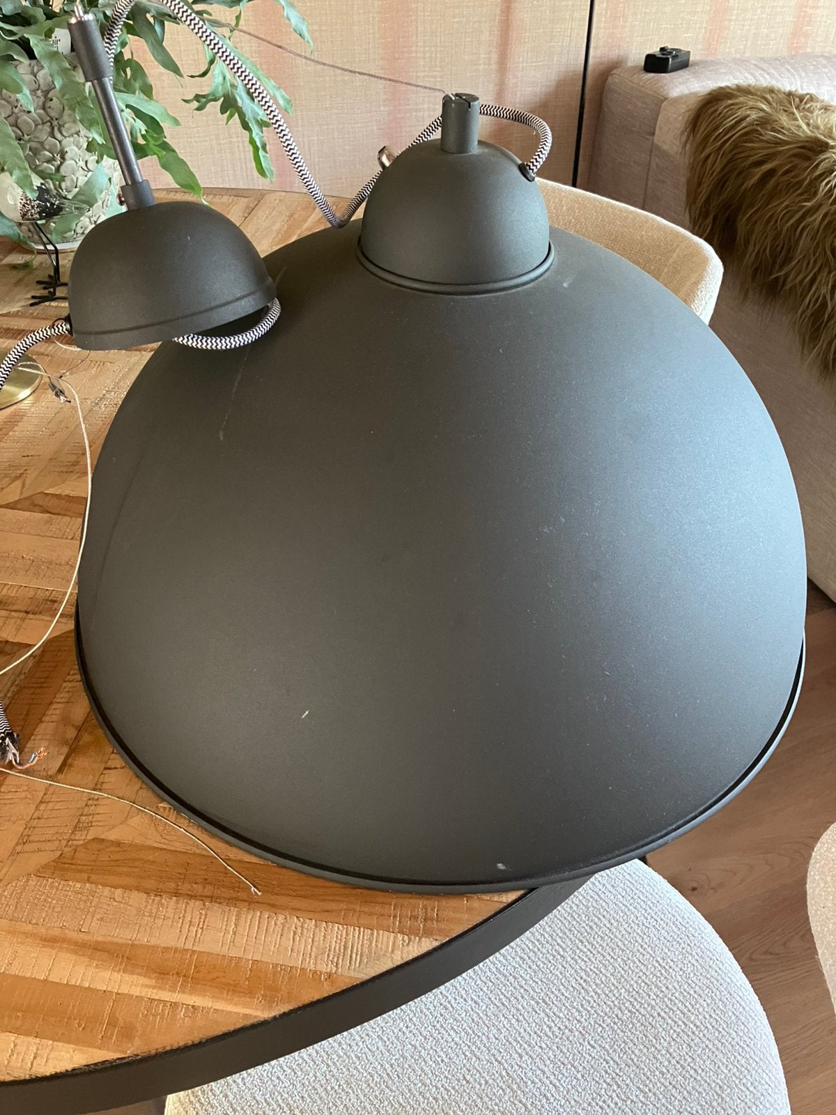 SLV Forchini hanglamp zwart met goud , 54 cm doorsnee, Ophalen of Verzenden, Zo goed als nieuw, Metaal, E27 (groot)
