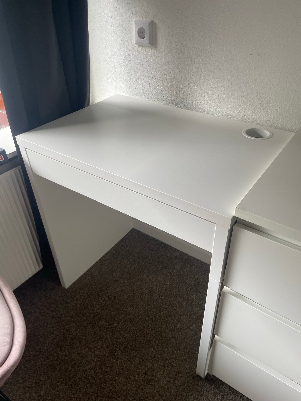 IKEA Micke Bureau Wit met Lade, Ophalen, Met lades, Zo goed als nieuw, IKEA