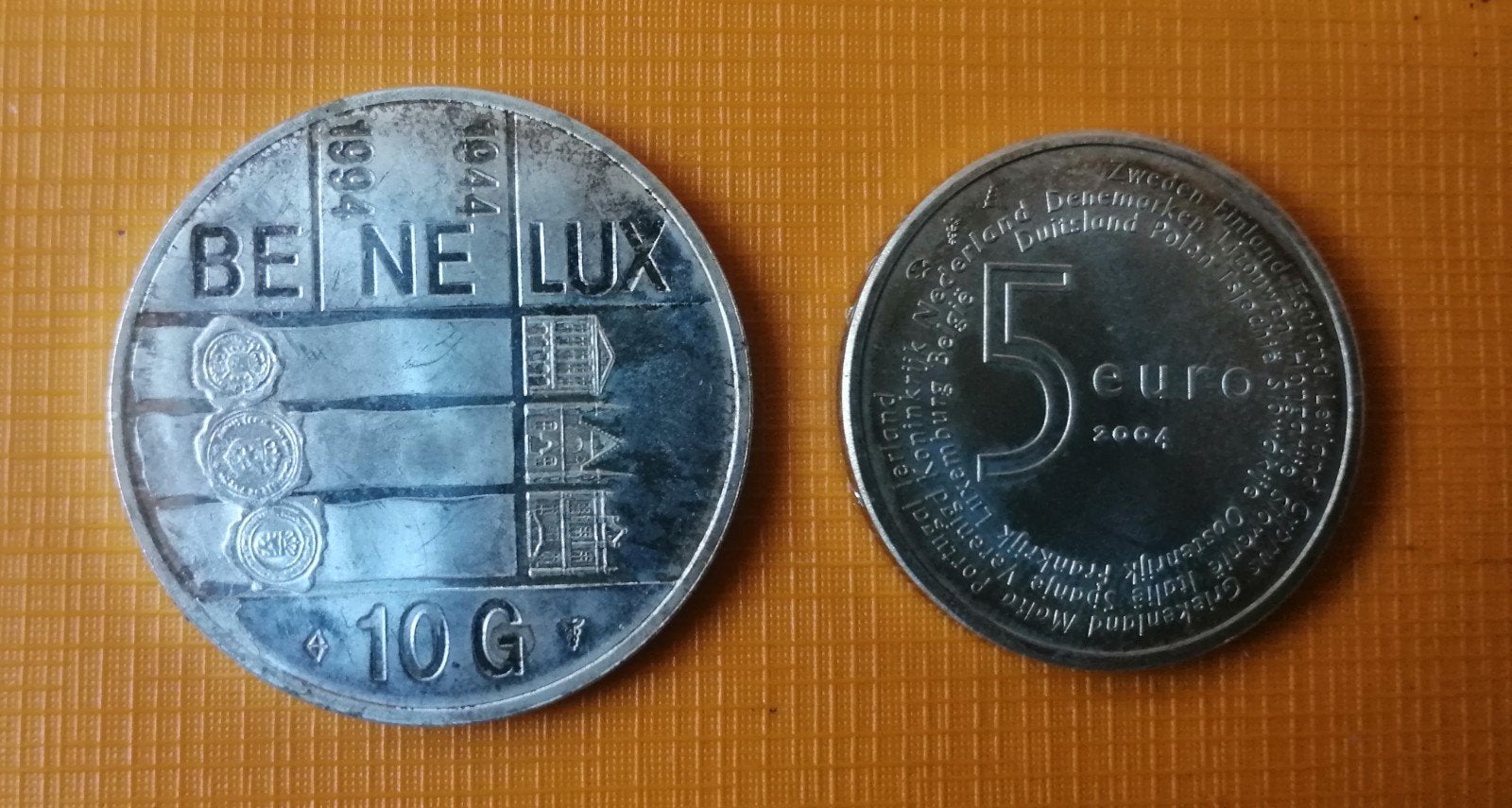 Zilveren 10 gulden Benelux en zilveren 5 euro EU-leden munt, Verzenden, Koningin Beatrix, Overige waardes, Setje