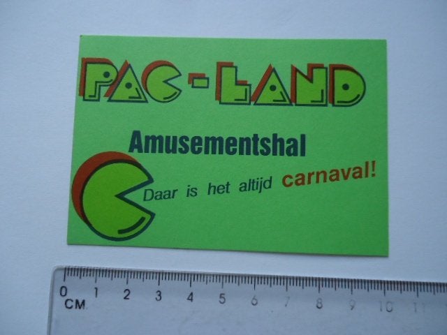 sticker oud Pacman atari game spelcomputer arcade pac land, Verzenden, Zo goed als nieuw, Bedrijf of Vereniging
