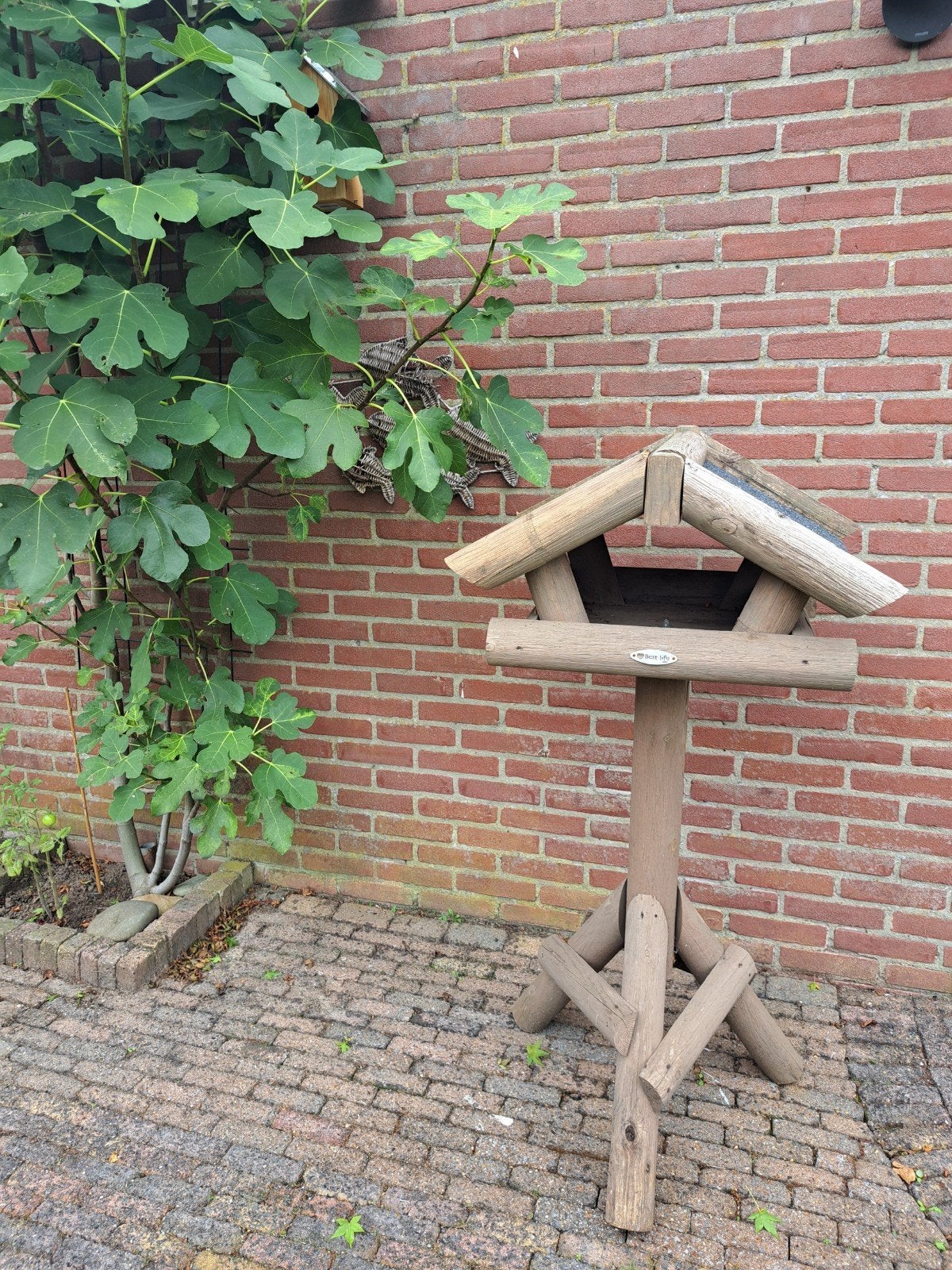 Houten Vogelvoederhuis op Driehoekige Staander, Ophalen, Gebruikt