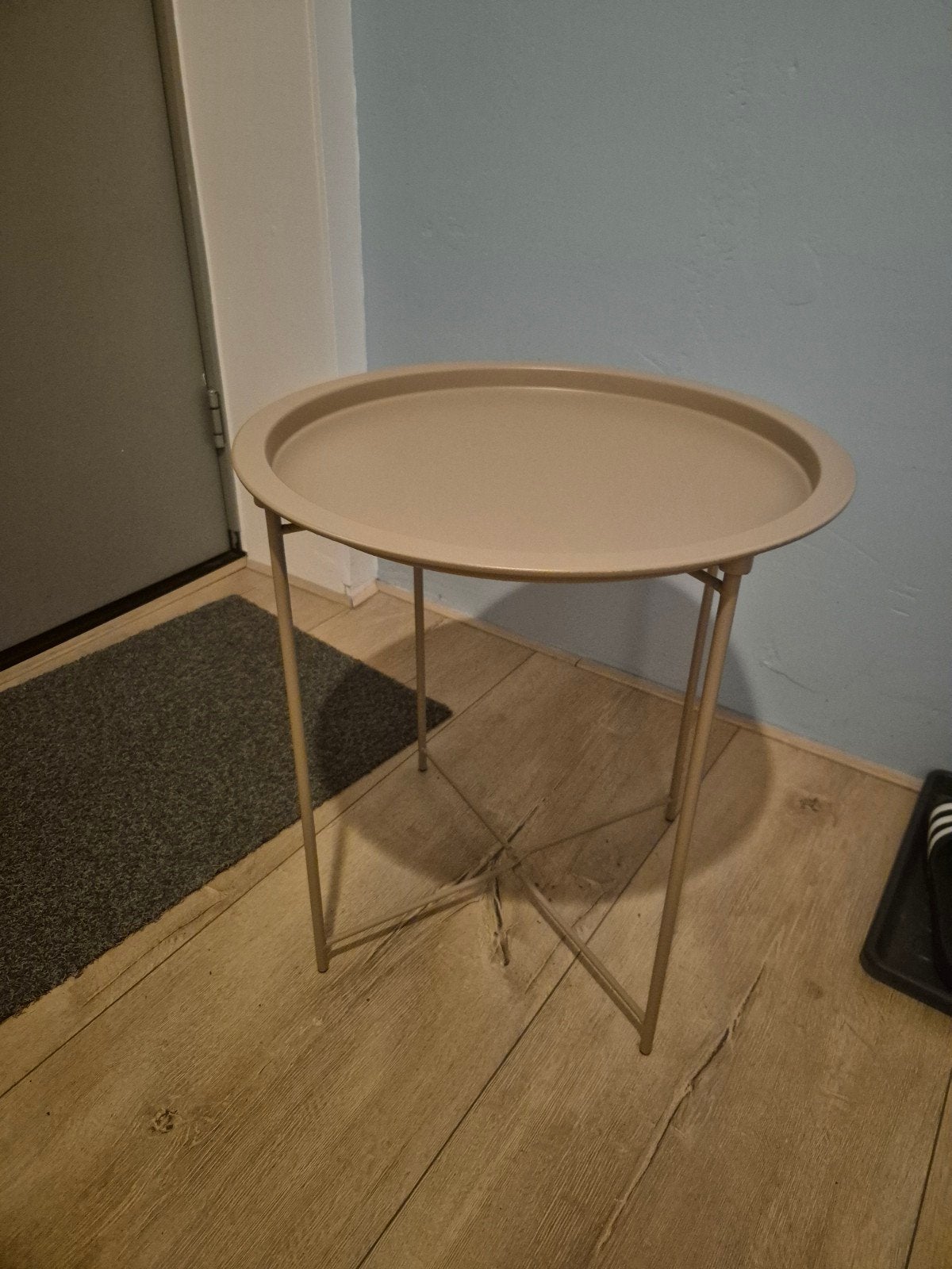 Stoffroze inklapbare metalen tafel van Hemtex, Metaal of Aluminium, Rond, Ophalen of Verzenden, Zo goed als nieuw