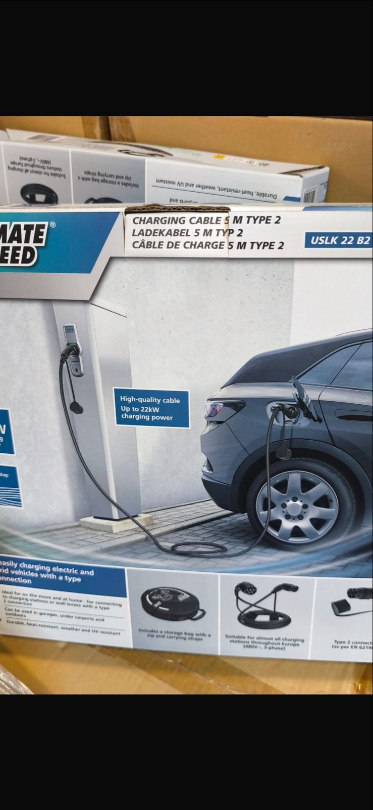 Ultimate Speed Laadkabel Type 2 - 5M - 22kW, Ophalen, Verkophoekgoes@outlook.com, Nieuw, Verkophoekgoes
