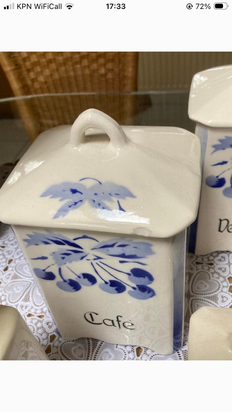 Antieke Porseleinen Voorraadpotten Set - 9 Stuks, Antiek en Kunst, Ophalen