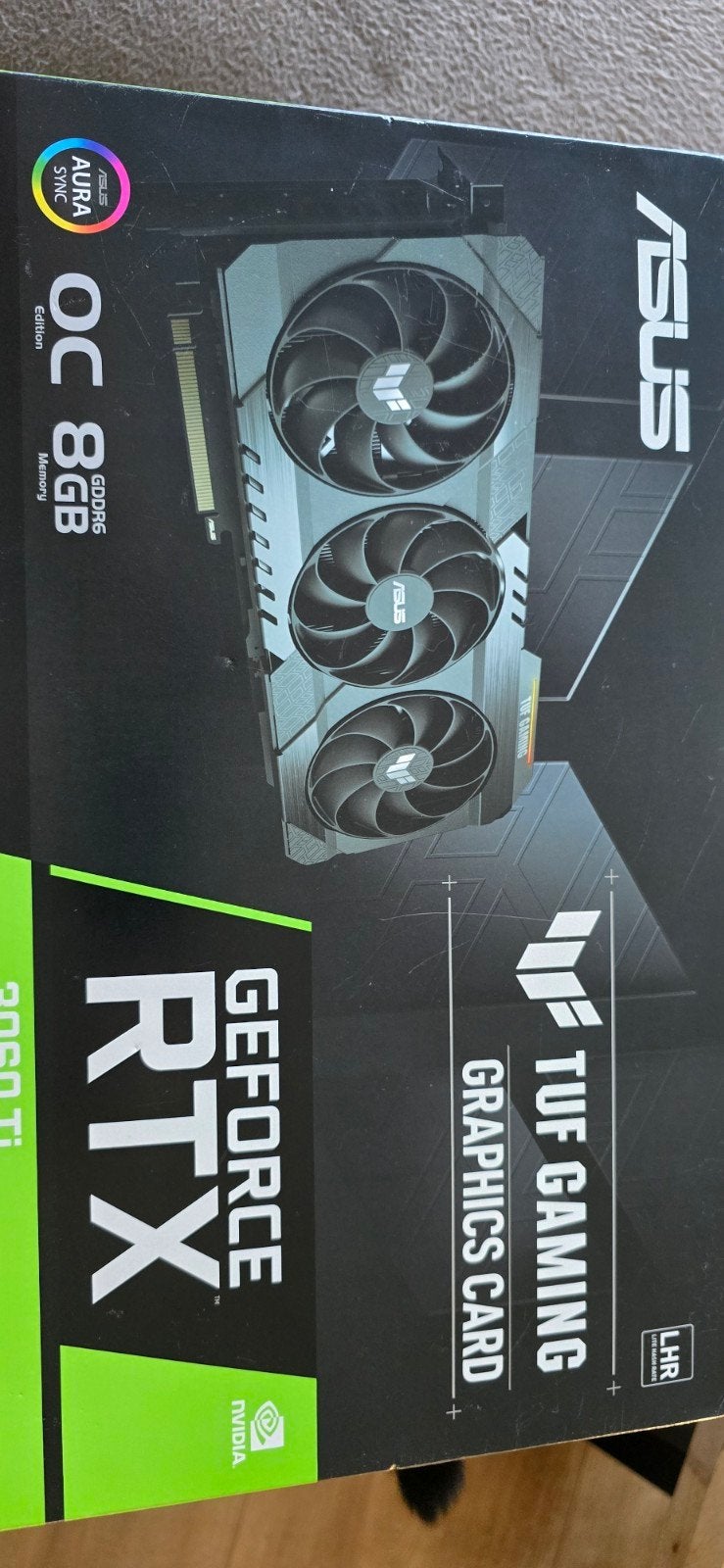 Geforce RTX 3060 TI Asus Tuf Gaming oc 8GB, Computers en Software, Ophalen, GDDR6, PCI-Express 4, Zo goed als nieuw