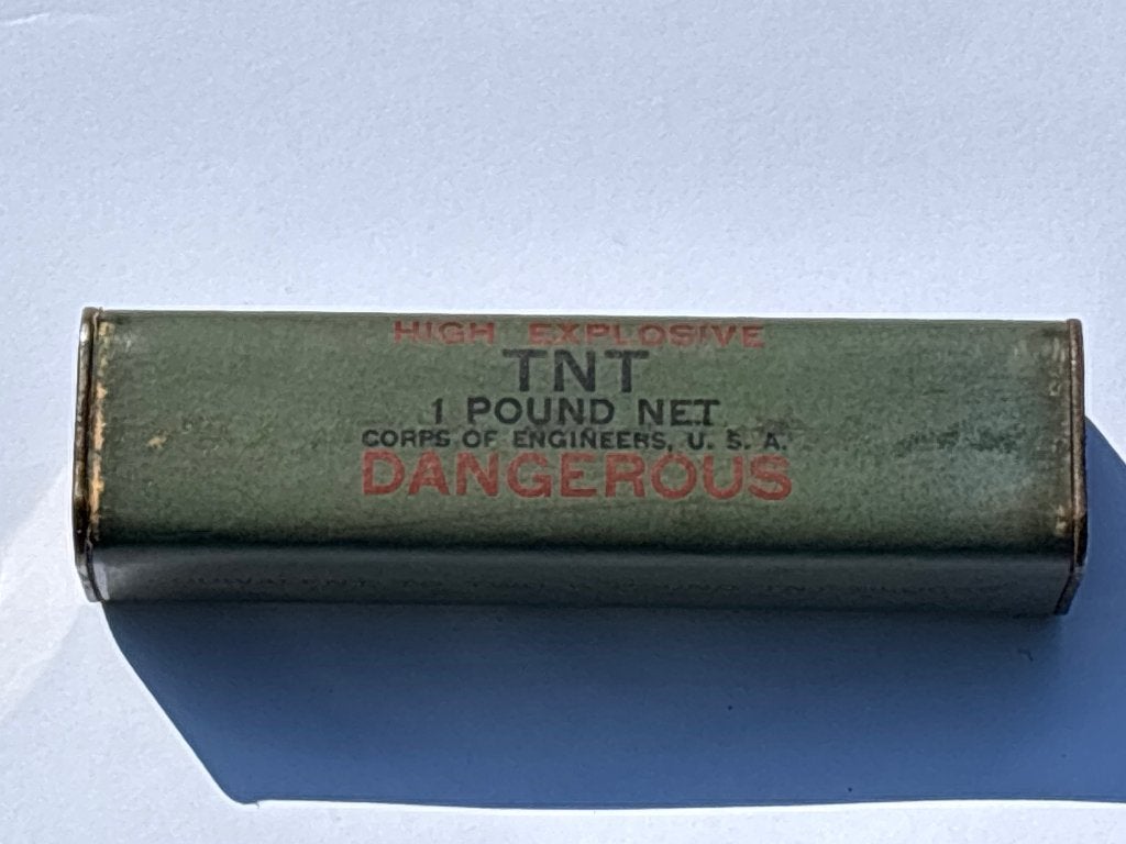 WW2 US Army / British Army TNT blikje (LEEG/EMPTY), Verzamelen, Ophalen of Verzenden, Landmacht, Amerika, Overige typen