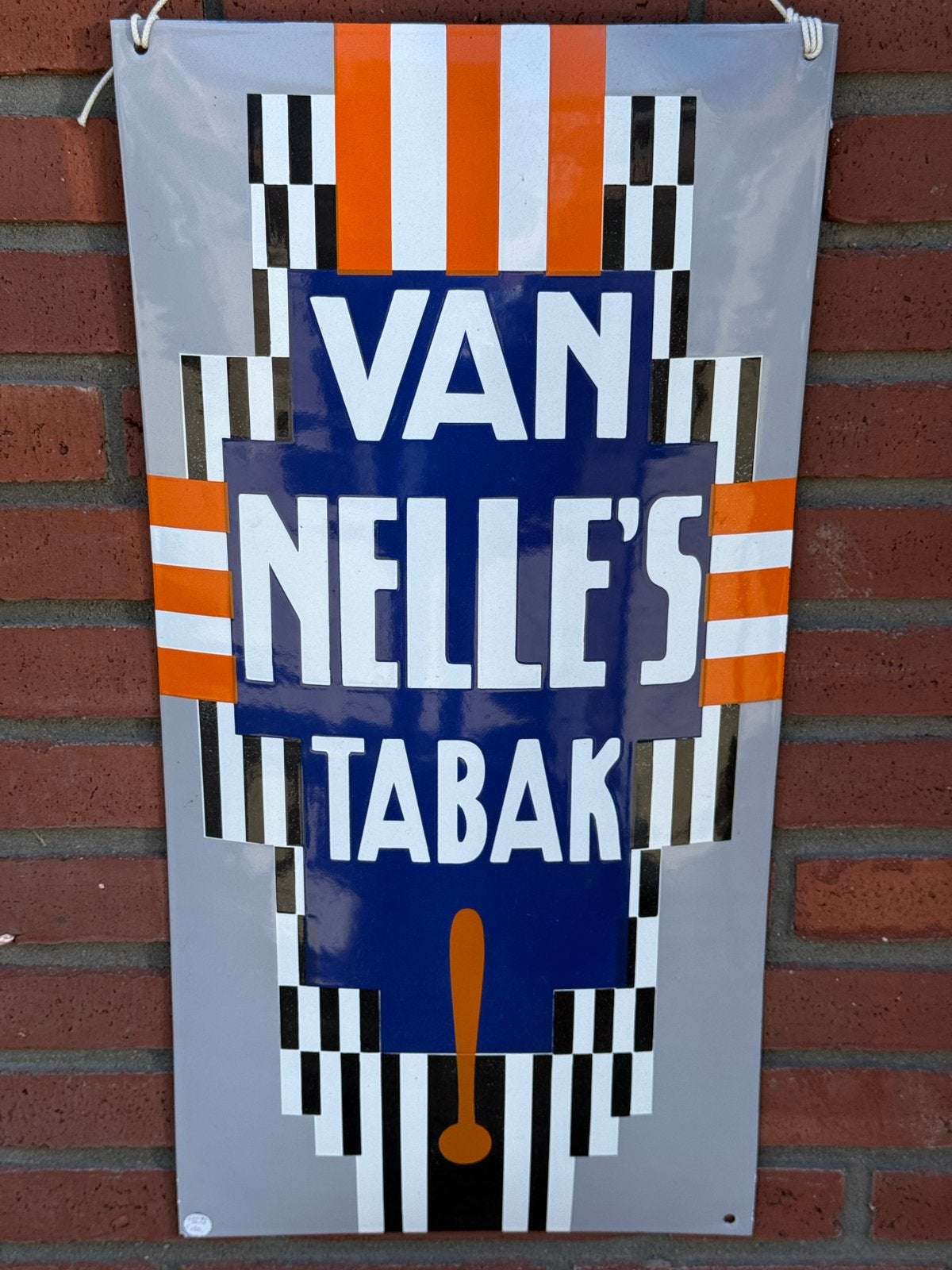 Vintage Emaille Reclamebord Van Nelle's Tabak, Ophalen of Verzenden