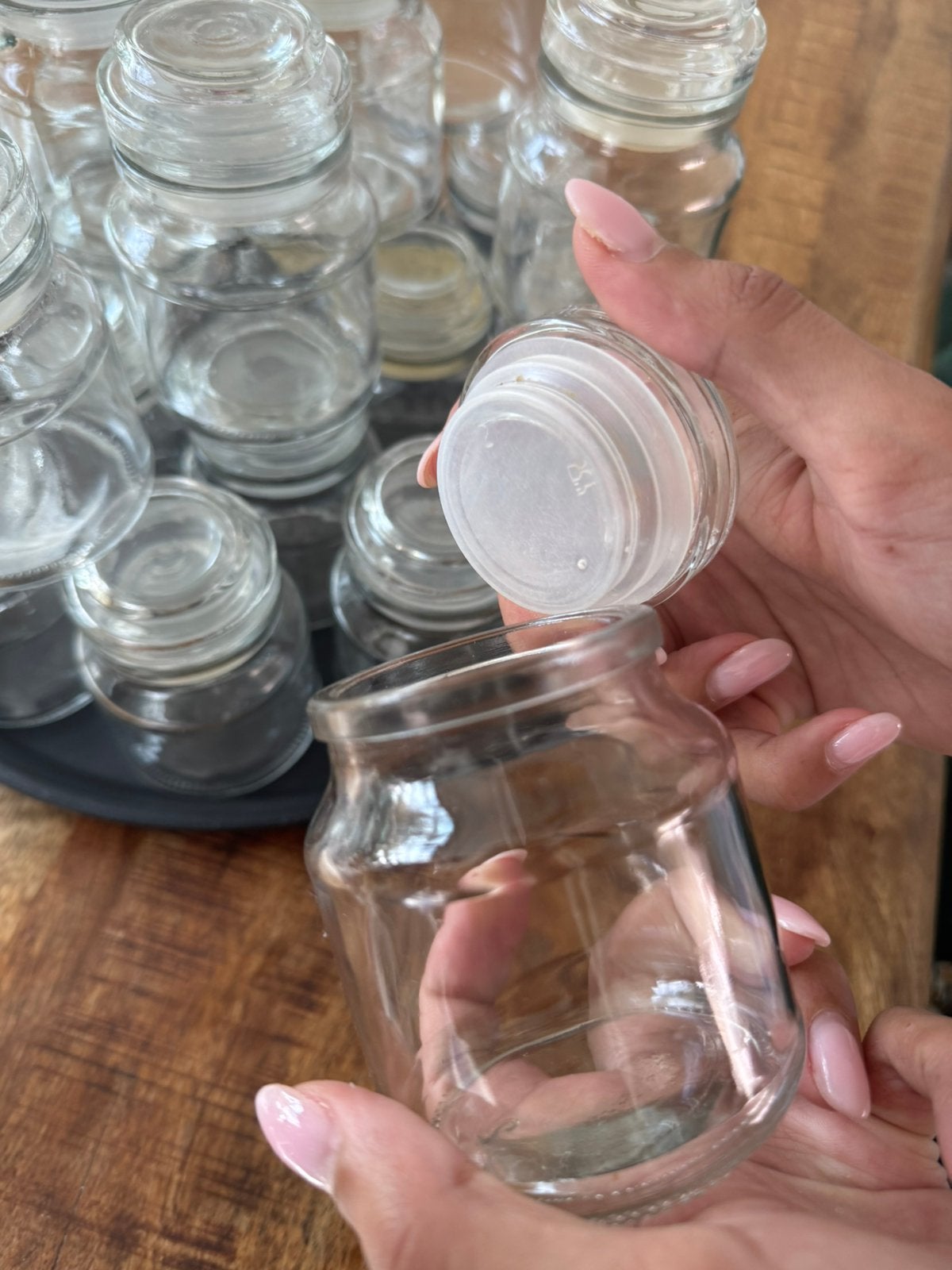 Kruidenpotjes, Ophalen of Verzenden, Zo goed als nieuw, Glas, Overige typen