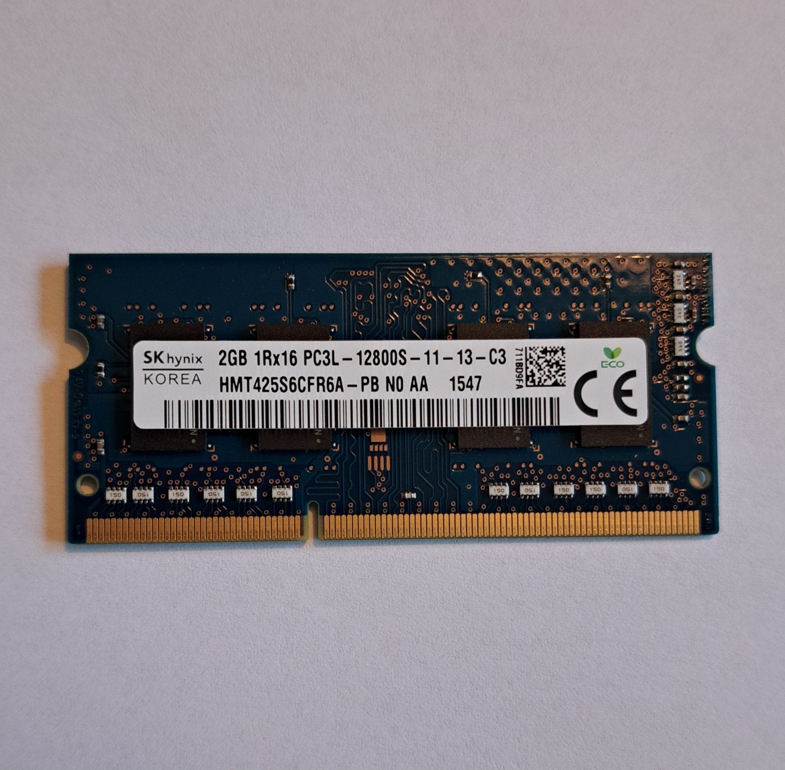 DDR3L 2GB 1600MHz, Computers en Software, RAM geheugen, DDR3, Ophalen of Verzenden, Zo goed als nieuw, 2 GB