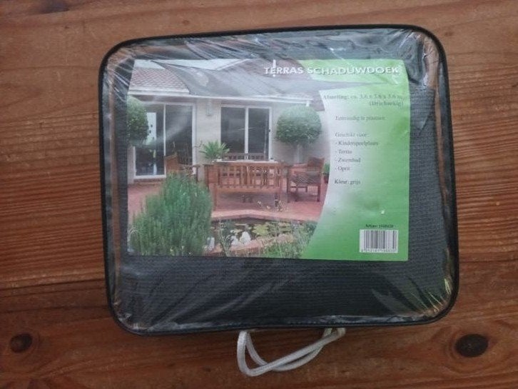 Nieuw Terras Schaduwdoek - Grijs, Diversen, Rommelmarktspullen, Ophalen of Verzenden, Nieuw