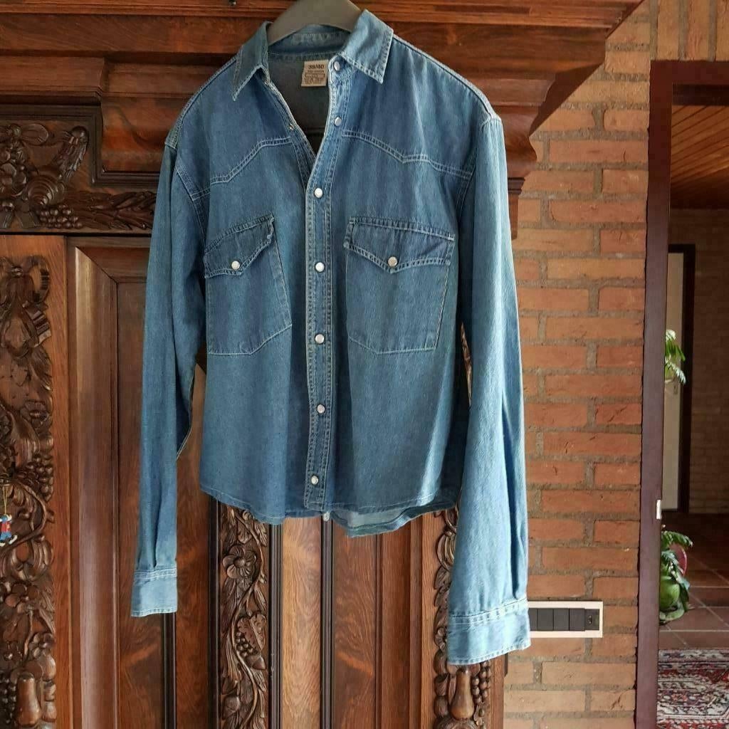 Dames/heren spijker blouse, Hema, Maat 38/40 (M), Blauw, Ophalen of Verzenden, Zo goed als nieuw