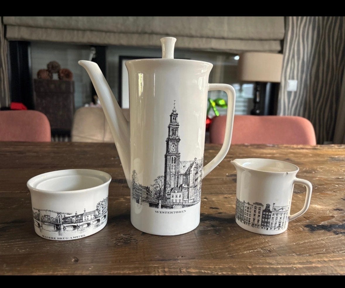 Vintage Villeroy & Boch Amsterdam servies - 3 delig, Kan, Gebruikt, Villeroy & Boch, Vintage