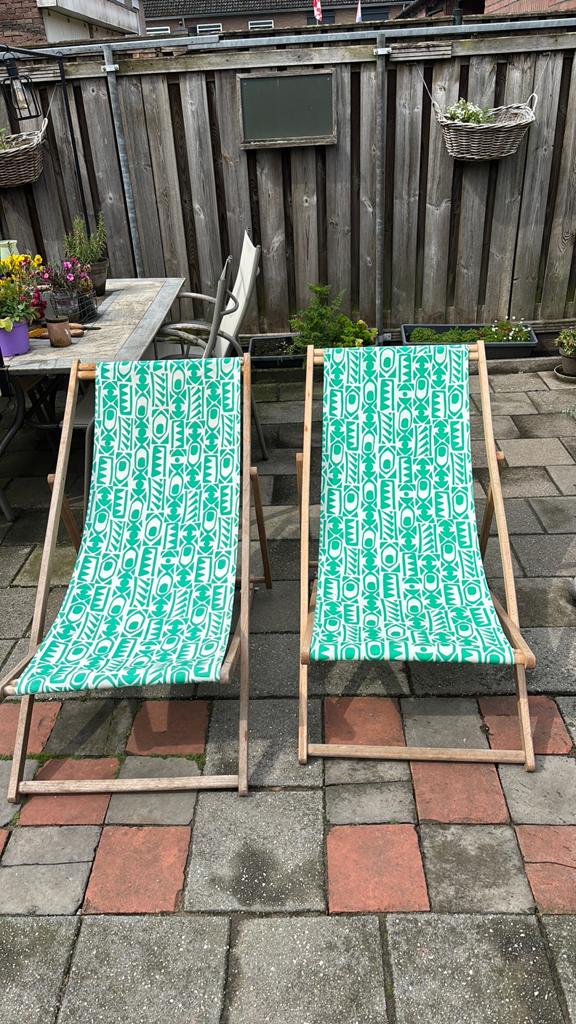 2x Strandstoel Ikea Mysingso, Tuin en Terras, Ophalen, Gebruikt, Hout, Inklapbaar
