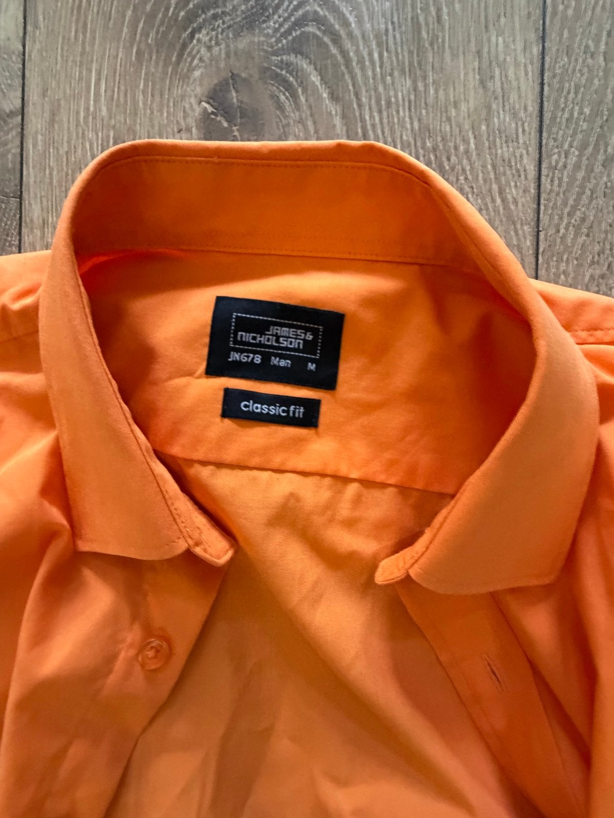 Oranje overhemd James & Nicholson Classic Fit Maat M, Ophalen of Verzenden, Zo goed als nieuw, Oranje, Halswijdte 39/40 (M)