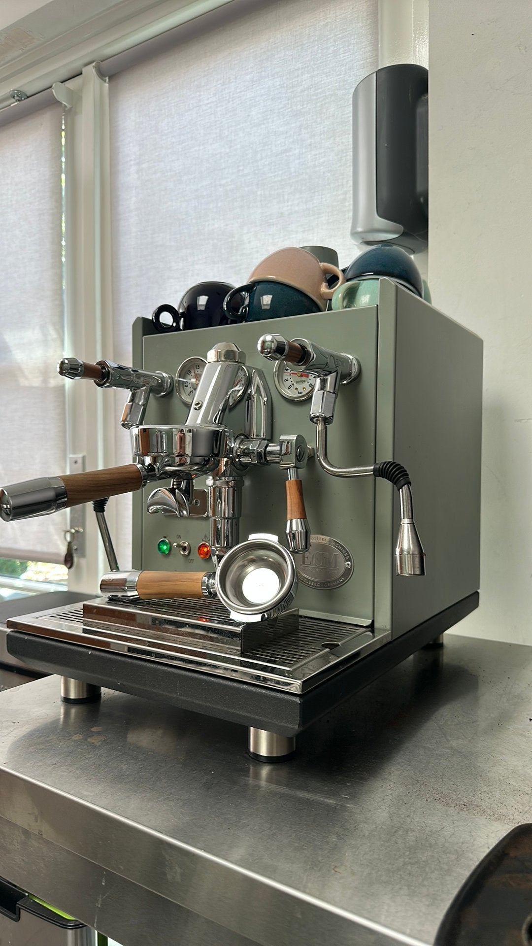 ECM Synchronika, limited edition Cement Gray, topmachine!, Ophalen, Afneembaar waterreservoir, Espresso apparaat, Koffiebonen