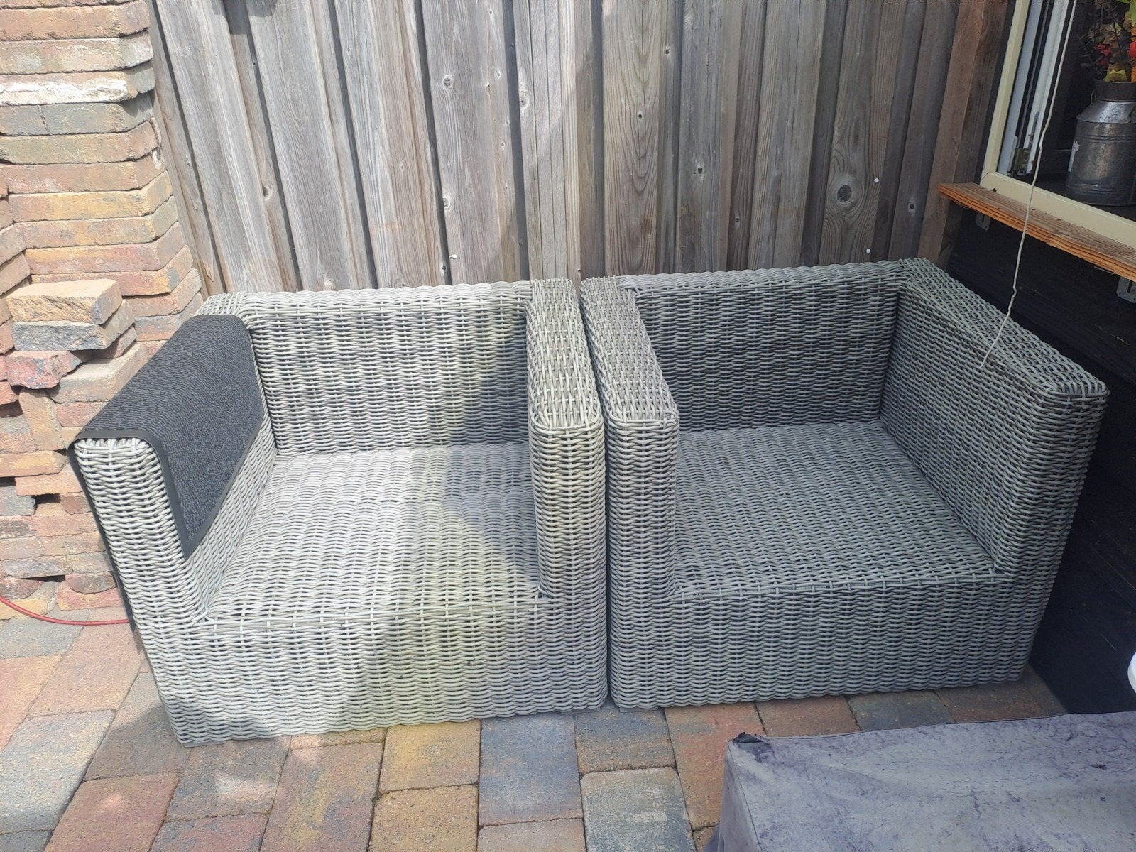 4 tuinstoelen/lounge stoelen, Ophalen of Verzenden, Gebruikt, Kunststof