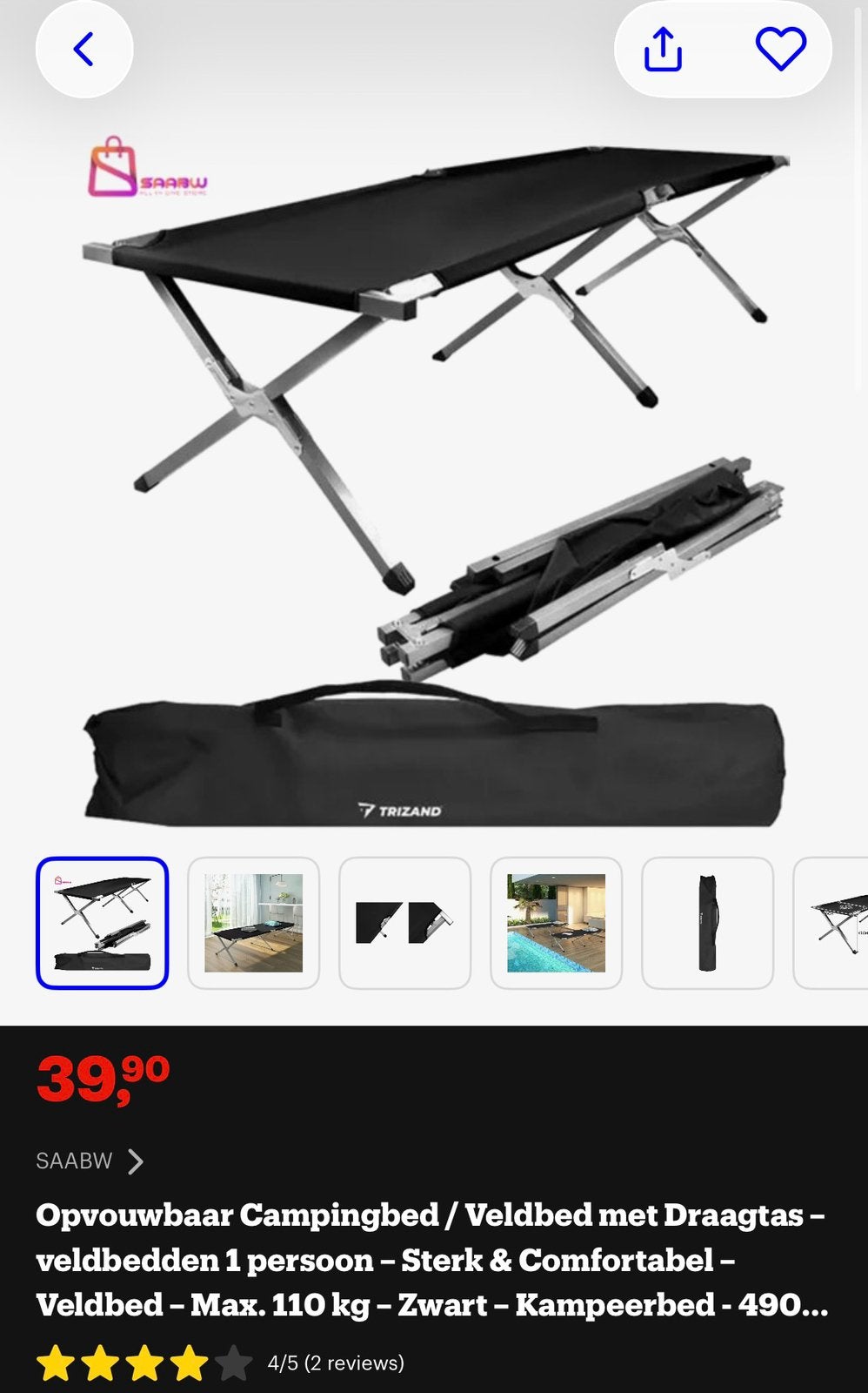 3 x opvouwbaar campingbed / veldbed / stretcher, Tuin en Terras, Ophalen, Zo goed als nieuw, Opvouwbaar