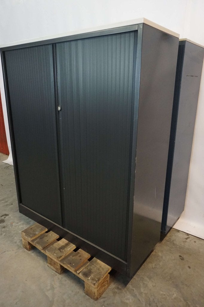 Zwarte archiefkast roldeurkast kantoorkast dossierkast, Huis en Inrichting, Niet ingevuld, 100 tot 150 cm, 100 tot 150 cm, Niet ingevuld