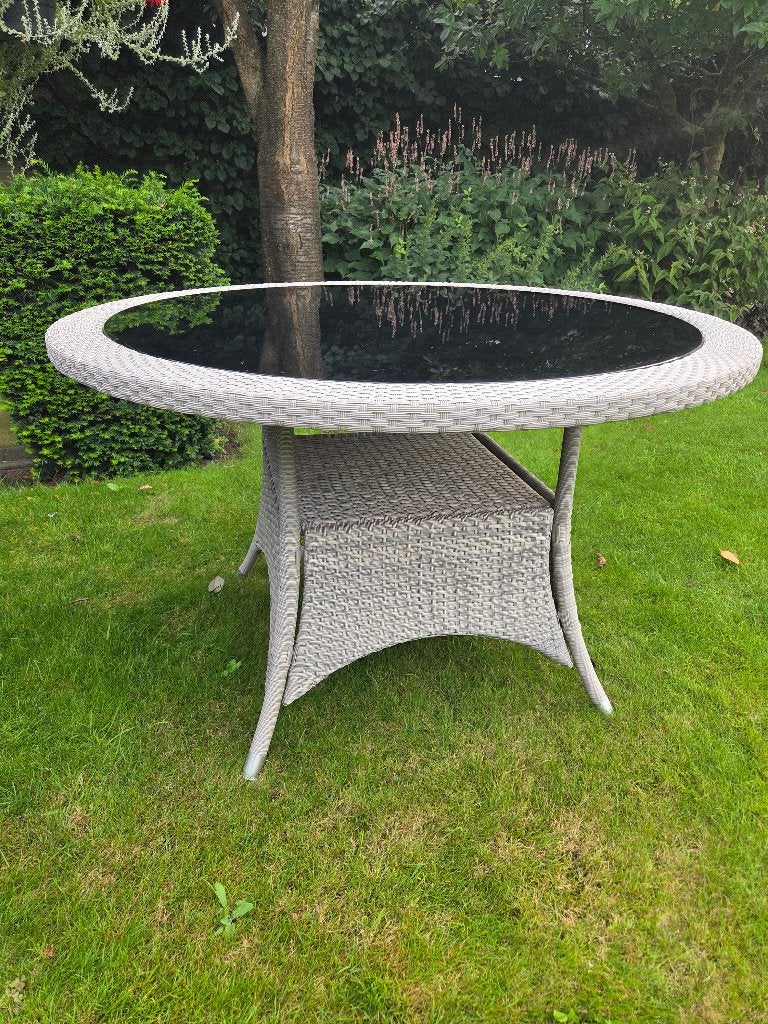 Wicker tuintafel, Ophalen, Gebruikt, Rond, Wicker