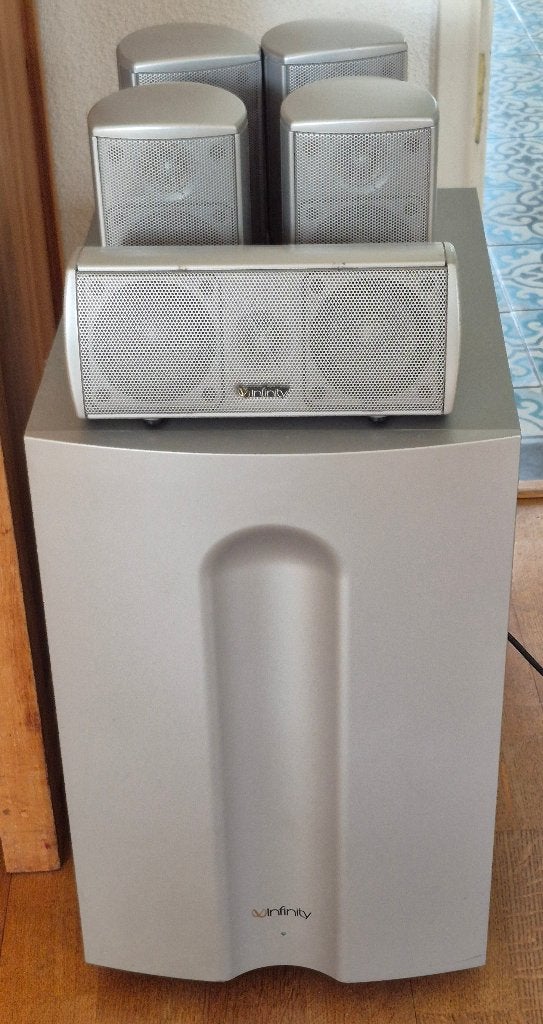 Infinity (Harman) 5.1 Home Cinema Speakerset met Subwoofer, Audio, Tv en Foto, Surroundset, Ophalen, 150 watt of meer, Gebruikt