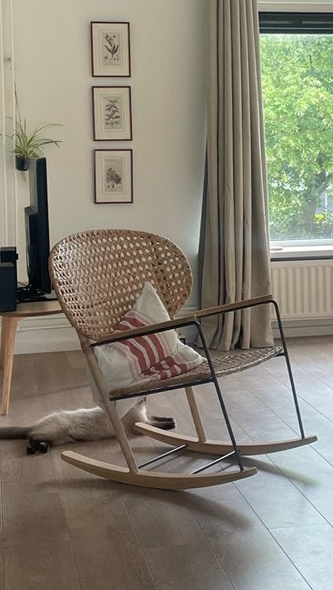 Schommelstoel rotan - IKEA Grönadal, Huis en Inrichting, Stoelen, Ophalen, Overige kleuren, Zo goed als nieuw, Eén