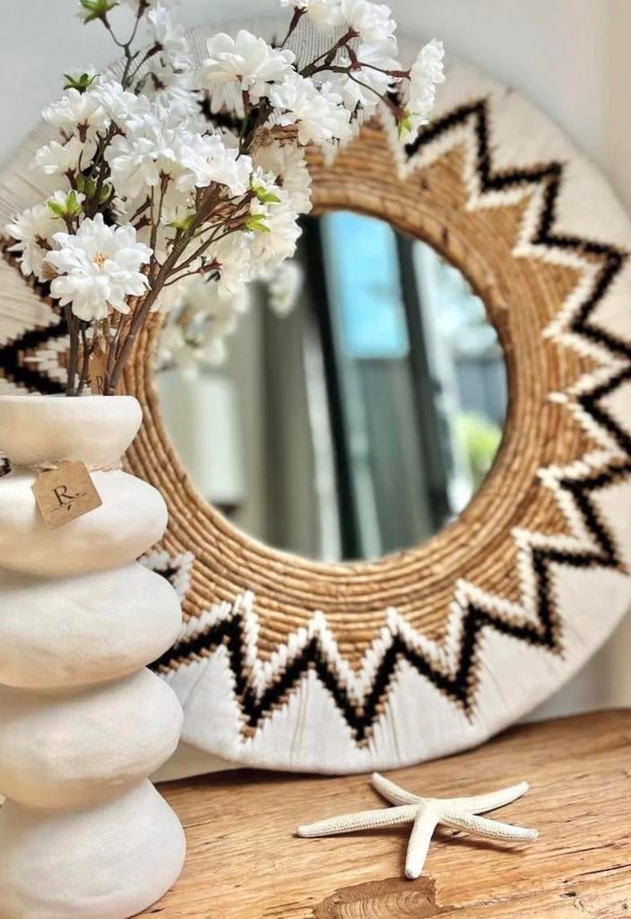 zeegras macramé spiegel, Rond, Nieuw, Ophalen of Verzenden, Aa