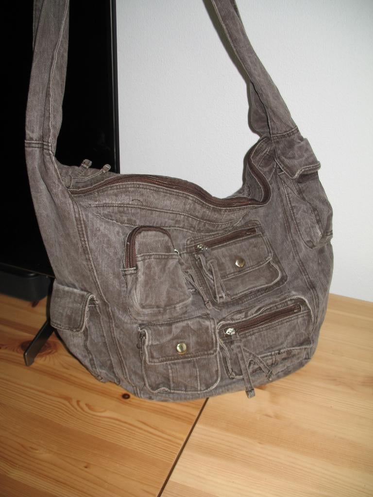 Shopper Tas Stof Gevoerd Bruin-Achtig Bijna Vintage, Ophalen of Verzenden, Nieuw, Bruin, Shopper