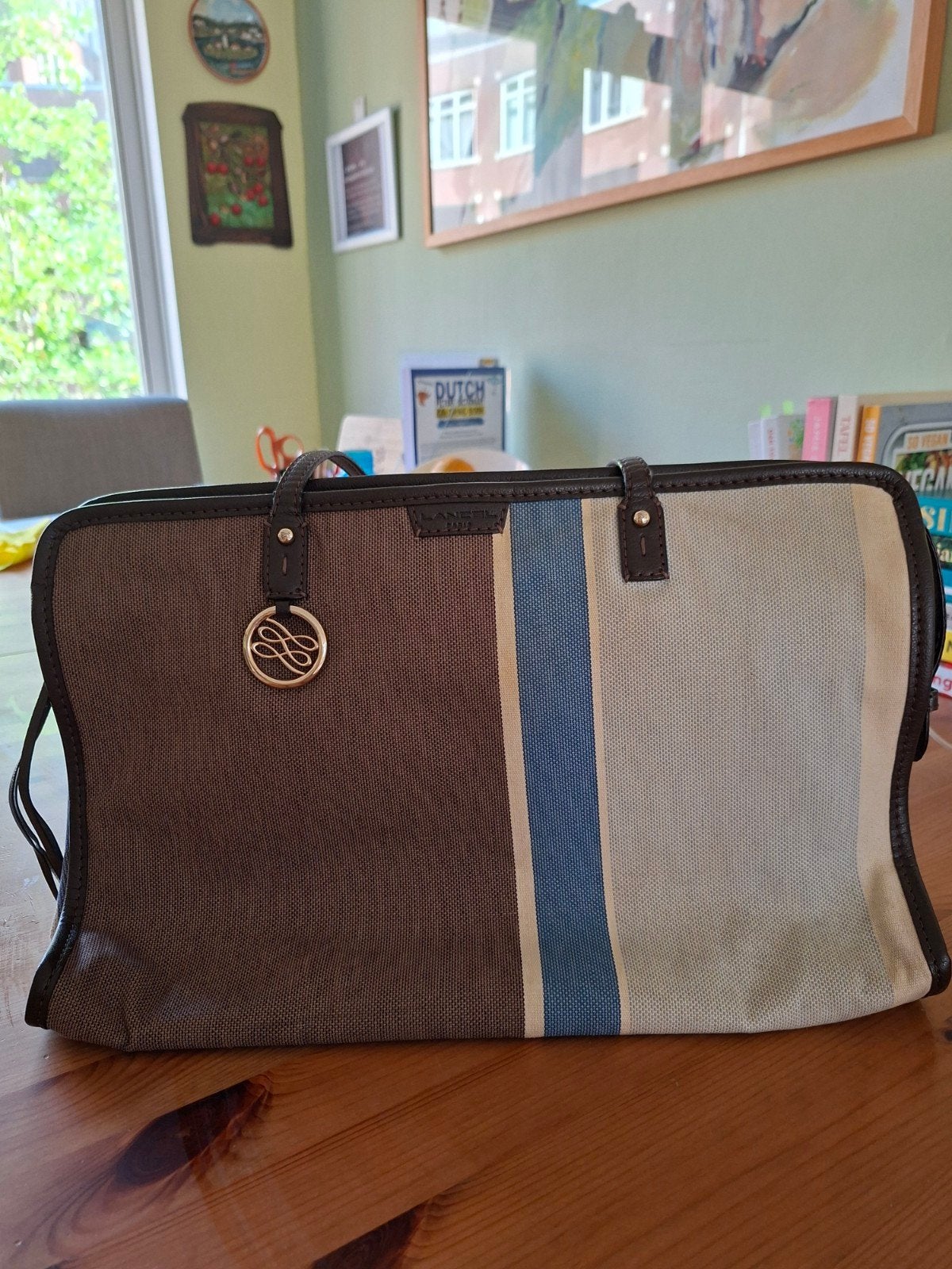 Lancel French Flare Canvas Tote - Stijlvolle Schoudertas, Sieraden, Tassen en Uiterlijk, Tassen | Damestassen, Ophalen of Verzenden