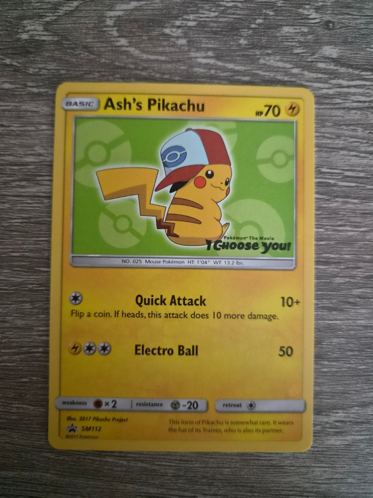 Ash's Pikachu promo Sun&Moon, Hobby en Vrije tijd, Verzamelkaartspellen | Pokémon, Verzenden, Zo goed als nieuw, Losse kaart, Foil
