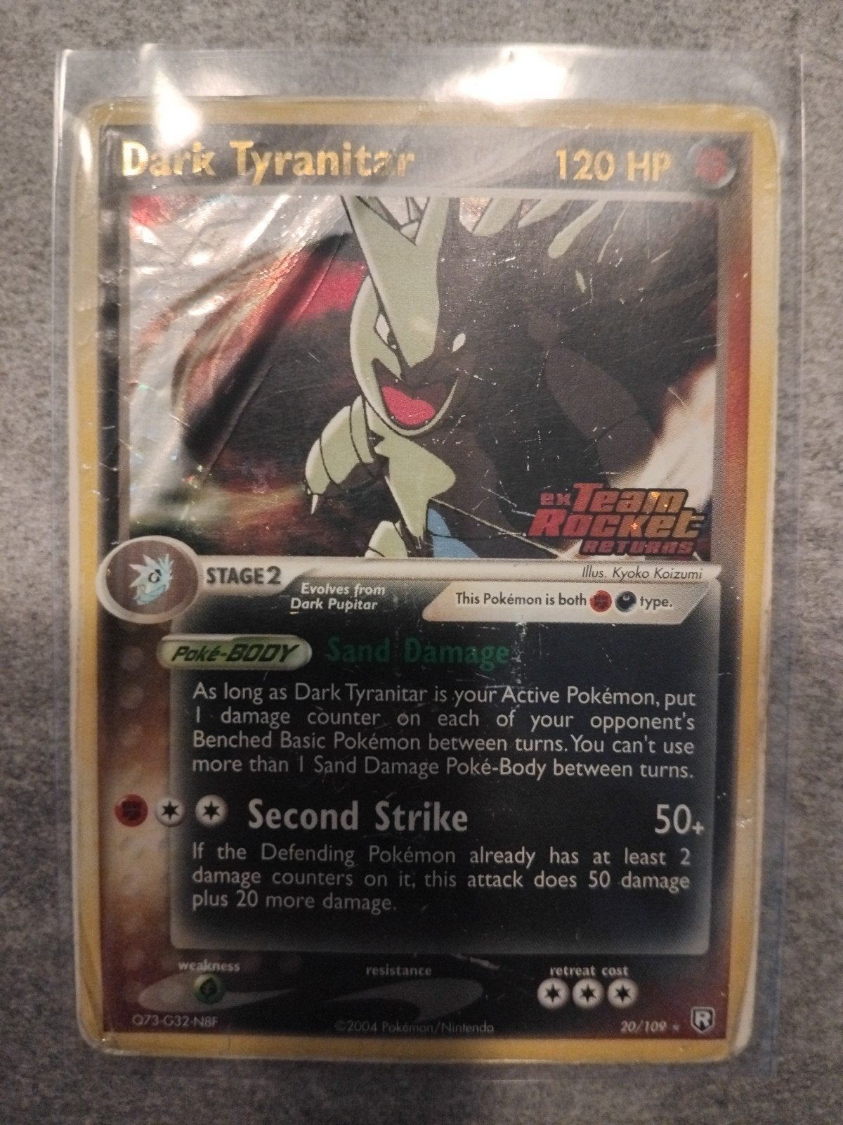 Dark Tyranitar 20/109 stamped - Team Rocket Returns, Ophalen of Verzenden, Gebruikt, Losse kaart