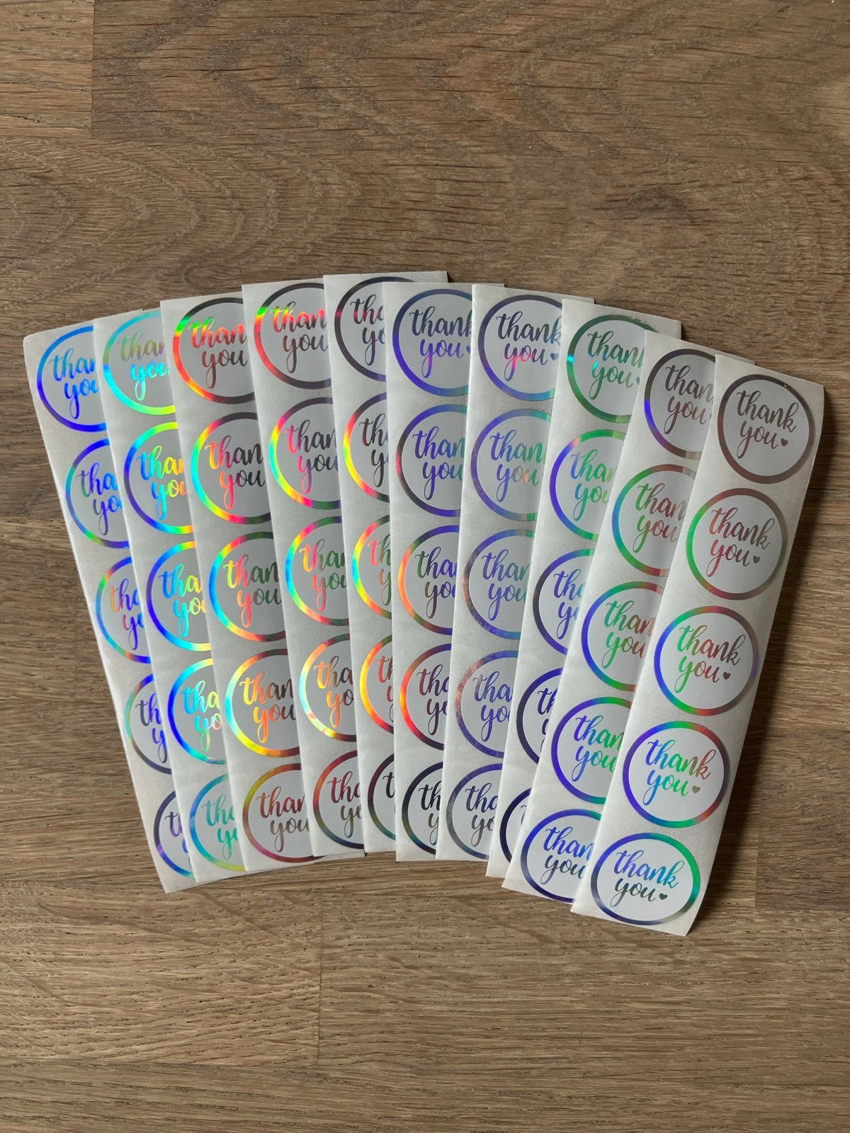 50x Prachtige Glimmende Thank You Stickers 2,5 cm, Hobby en Vrije tijd, Ophalen of Verzenden, Nieuw, Meerdere stickers