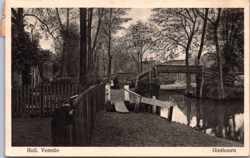 Giethoorn -  12 antieke ansichtkaarten, Verzenden, 1940 tot 1960, Gelopen, Overijssel
