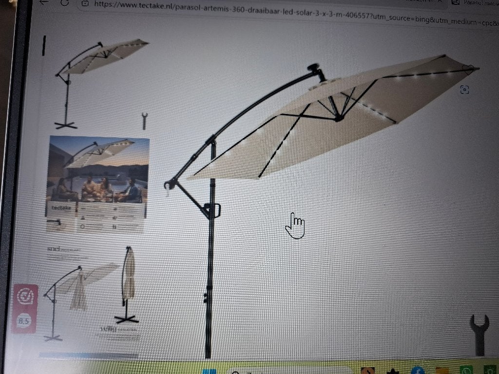 zweefparasol nieuw, Ophalen of Verzenden, Nieuw, 2 tot 3 meter, Zweefparasol