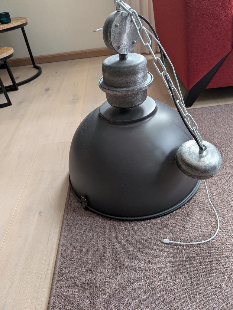Industriële hanglamp, Huis en Inrichting, Lampen | Hanglampen, Ophalen, Zo goed als nieuw, Metaal, 50 tot 75 cm