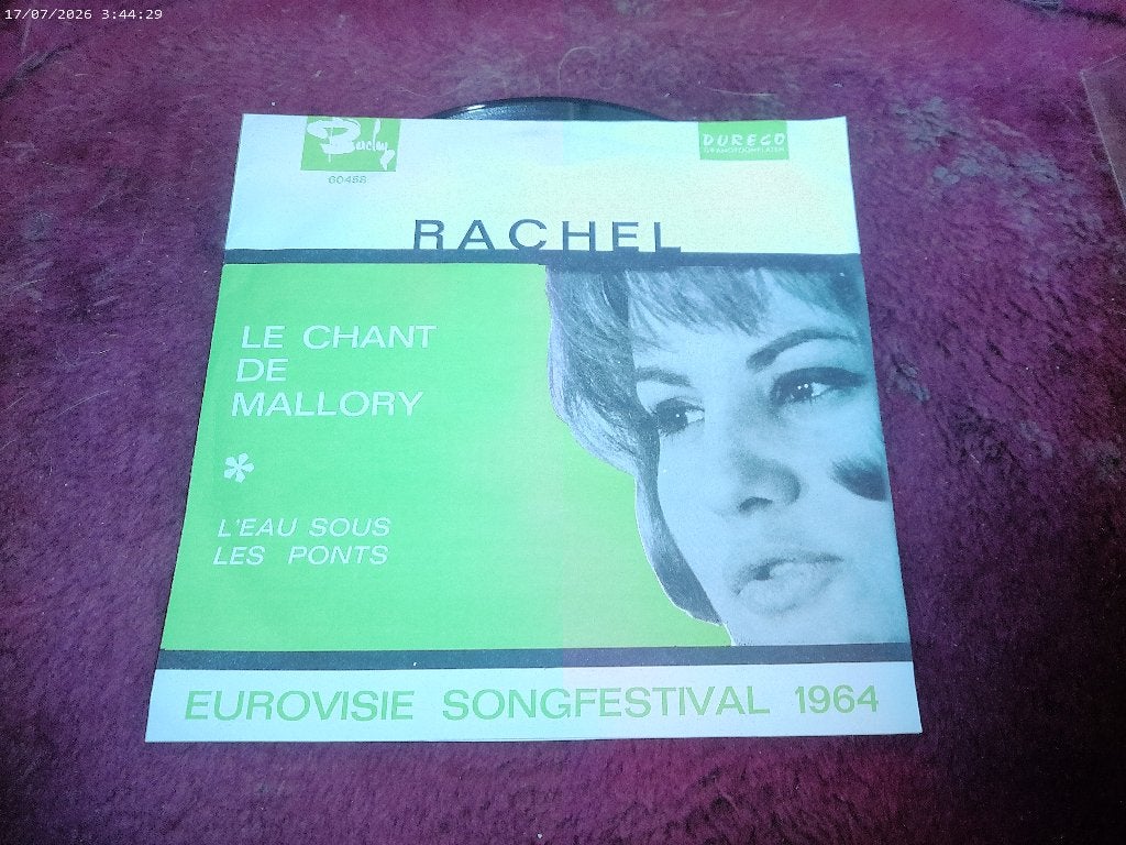 Rachel - Le chant de Mallory ( eurovisie songfestival ), Gebruikt, Fotohoes, 7 inch, Ophalen of Verzenden