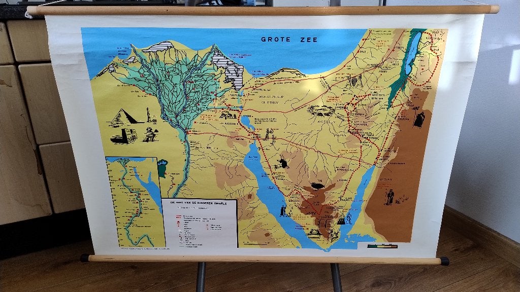 Oude Bijbelse school plaat topografie Israel, Ophalen, Aardrijkskunde