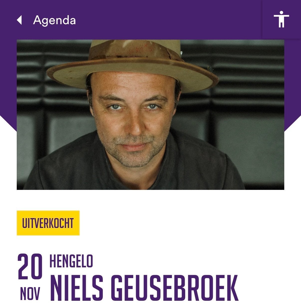 Ticket Niels Geusebroek sings Coldplay Metropool Hengelo